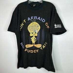 Vintage Sherry's Best Ain't Afraid of No Puddy Tat Tweety Bird Tshirt 1996 XL
